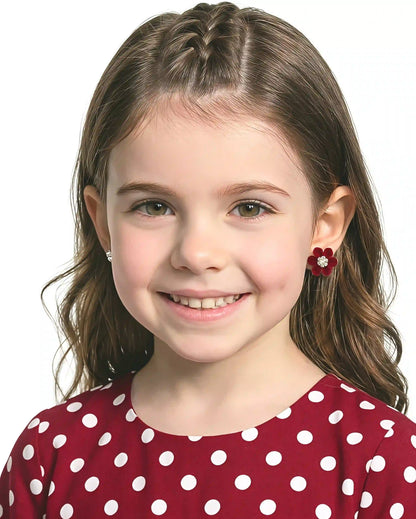 Flower Earrings and Hair Clip Combo for Girls - Colorful Set