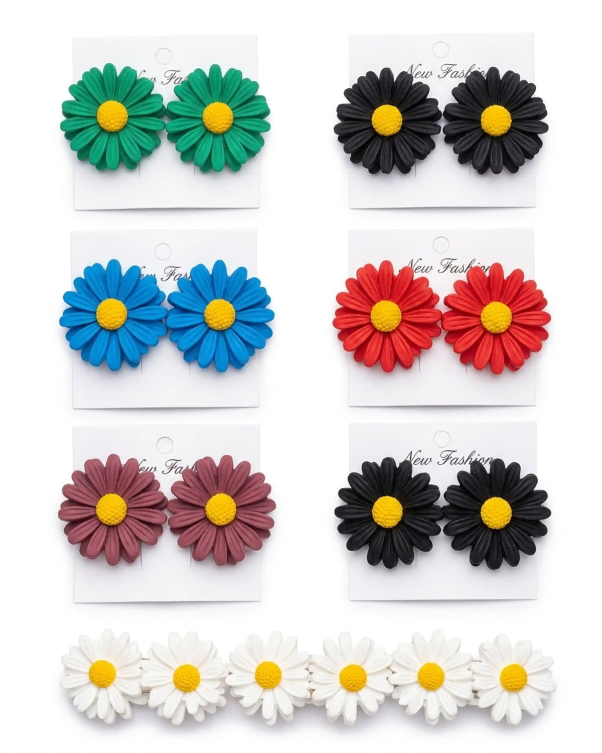 Mini Daisy Hair Clips for Girls - Colorful Hair Catchers, Light Look