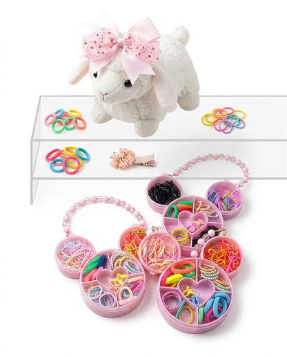 Kids Hair Accessories Set for Girls - Hair Ties Box, Easy Carry