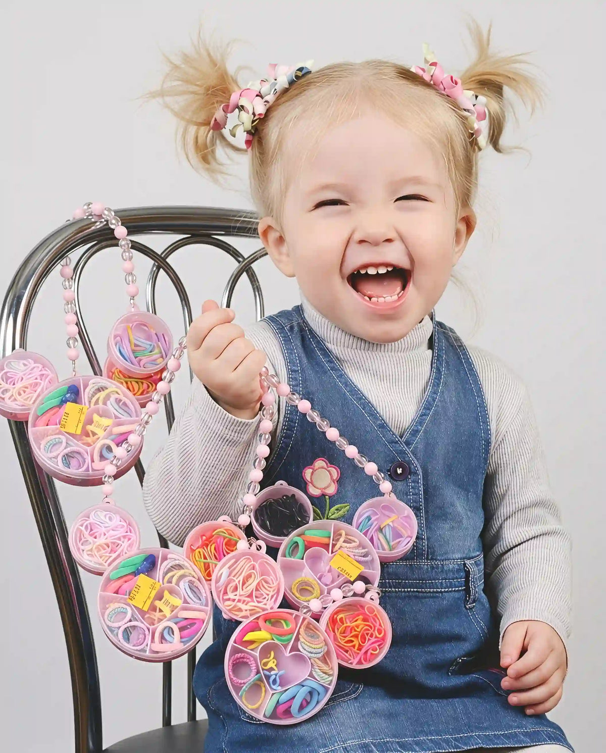 Kids Hair Accessories Set for Girls - Hair Ties Box, Easy Carry