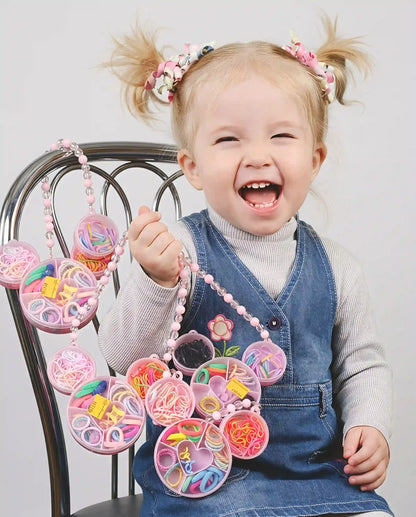 Kids Hair Accessories Set for Girls - Hair Ties Box, Easy Carry