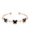 Black Butterfly Bracelet for Women - Golden Color Hand Cuff Style