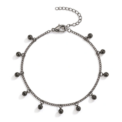Black Chain Anklet for Women with Small Bells - Light, Elegant Look