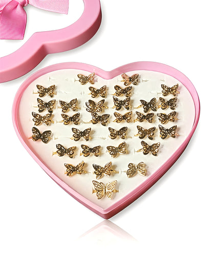 Butterfly Ring Jewellery Set for Girls, Adjustable Rings