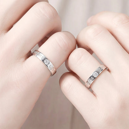 Silver Tone Couple Rings Jewellery - Matching Pair for Him and Her