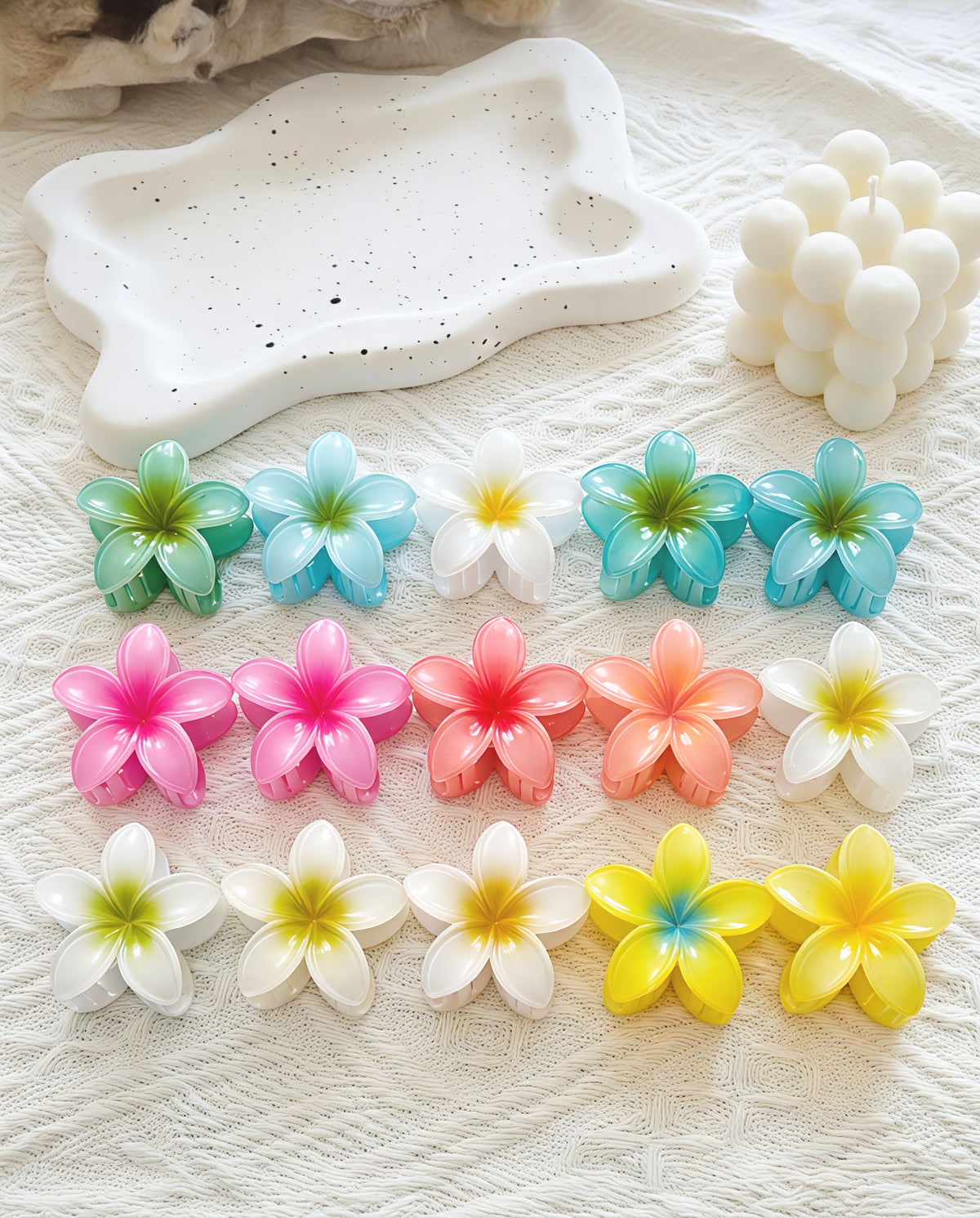 Flower Hair Claw Clips for Women and Girls, Assorted Colors