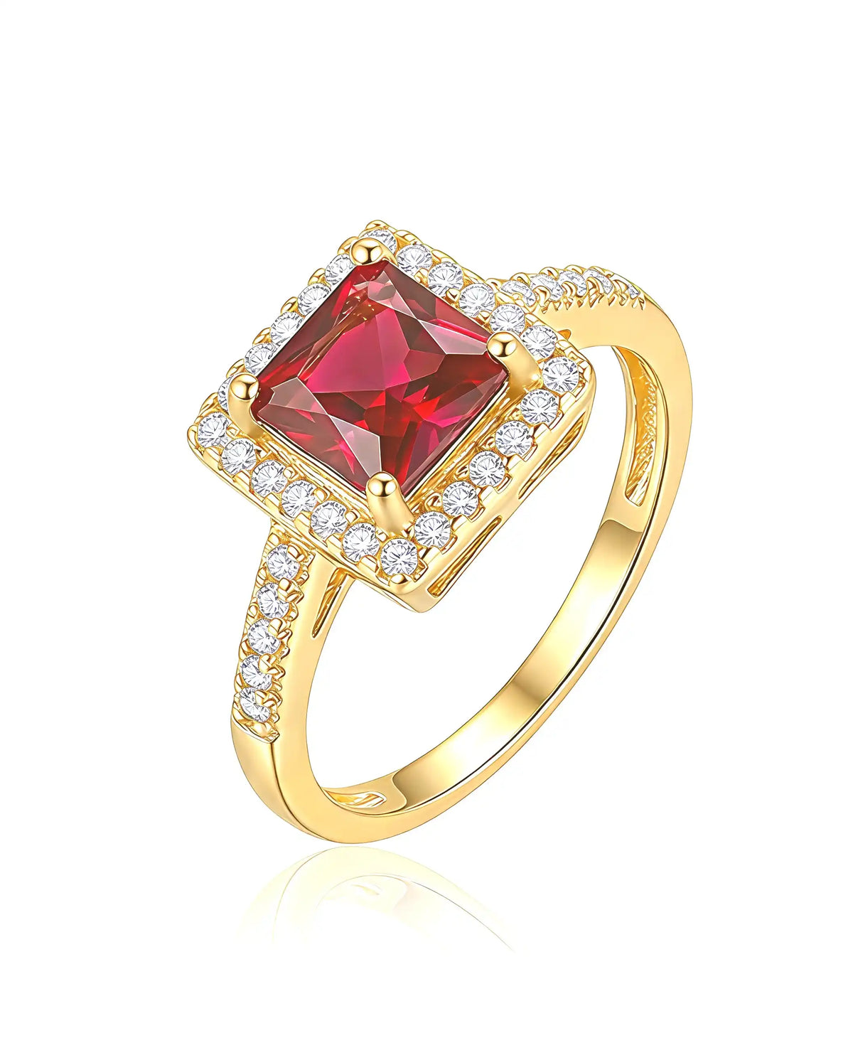 Stone Ring for Women, Square Design, Adjustable