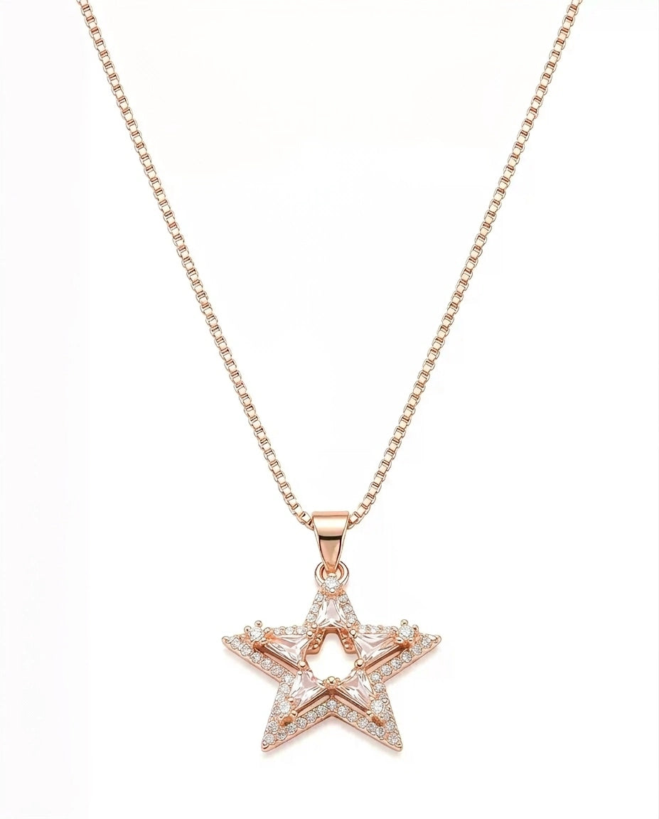 Star Locket Necklace for Women with Chain