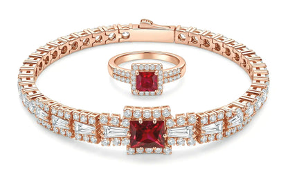 Golden Color Stone Bracelet Set for Women with Ring - Adjustable Ring