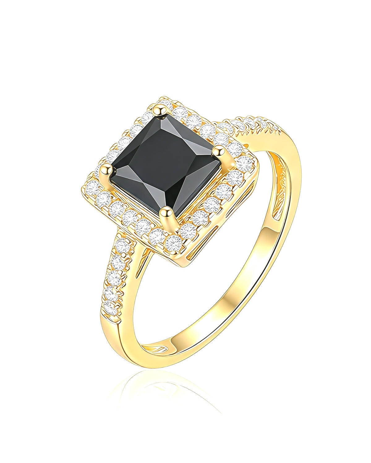 Stone Ring for Women, Square Design, Adjustable